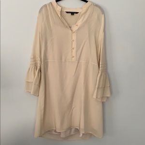 Abbey Glass beige silk dress/tunic. Size M.